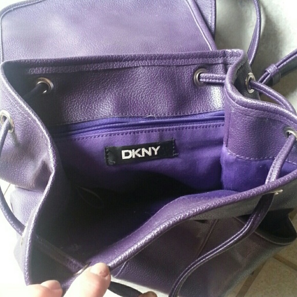 90s purple leather mini backpack