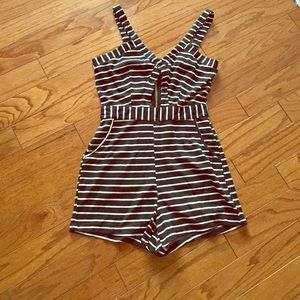 Adorable black and white cotton romper