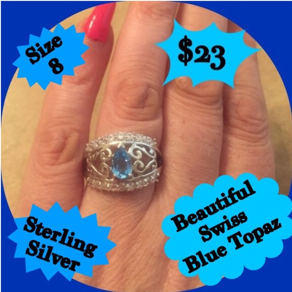 Jewelry - ❤❤SOLD❤❤ Swiss Blue Topaz Scroll  Ring