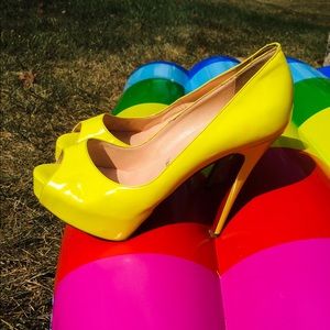 Christian Louboutin Peep Toe Patent Leather Pump
