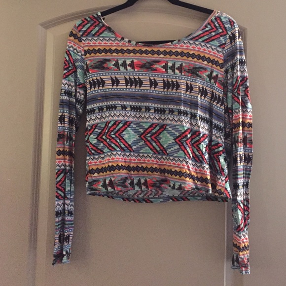 Cropped Aztec Long Sleeve