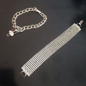 Rue 21 cuff and charm bracelets.