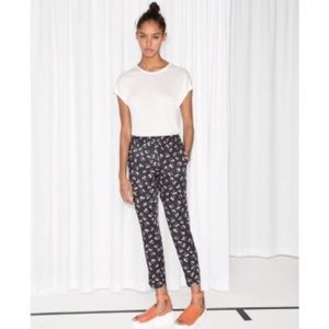NWT & Other Stories Black Floral Jogger Trousers