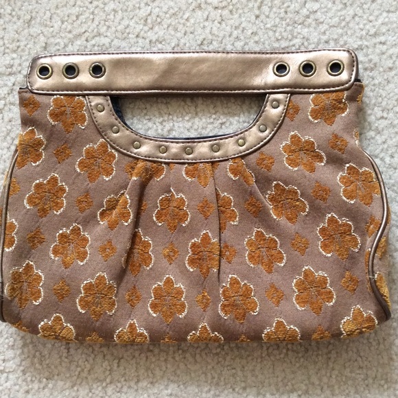 Gold flowered clutch