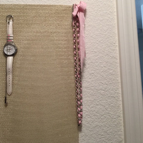 Juicy Couture pink chain and ribbon necklace