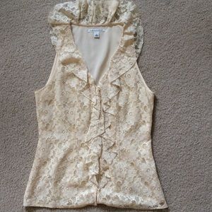 Lace front blouse