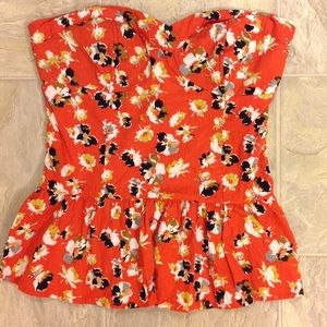 bustier style floral top