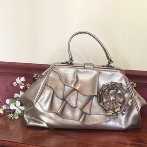 "Nicole Miller" Silver Handbag