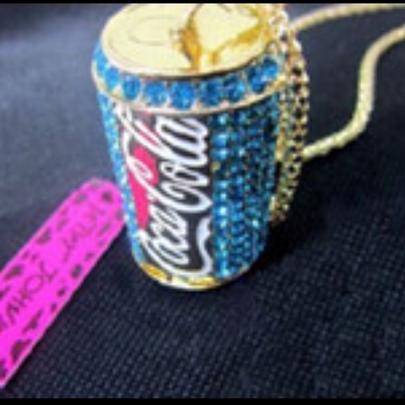 Betsey Johnson Jewelry - Blue crystal coca cola pendant