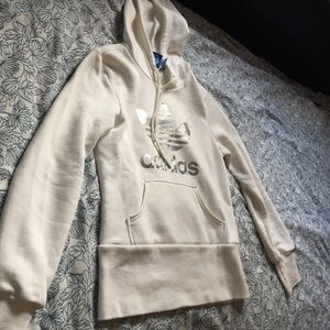 Adidas white pullover hoodie