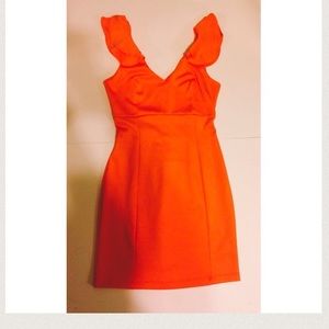 NWOT Orange scuba dress