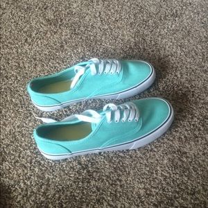 Mint colored tennis shoes