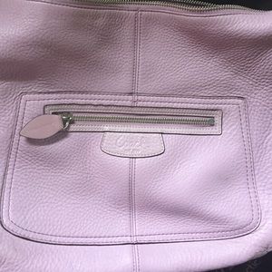 Coach lavendar pebbled leather shoulder purse.
