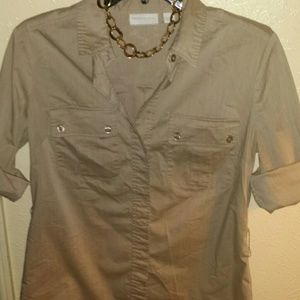 Like New!!! Beige New york and company button up