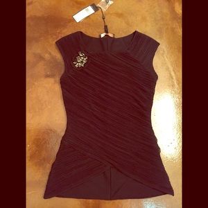 Form Fitting Cap Sleeve Blouse