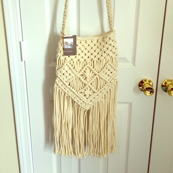 Urban Outfitters Creme Fringe Satchel