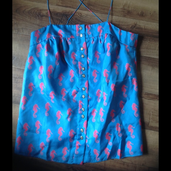 New! BrittRyan Seahorse Crisscross Shirt Sz8!!!