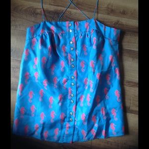 New! BrittRyan Seahorse Crisscross Shirt Sz8!!!