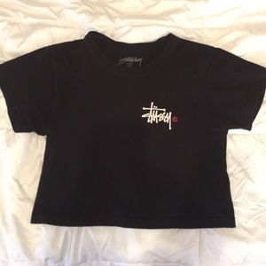 Black Stussy crop top