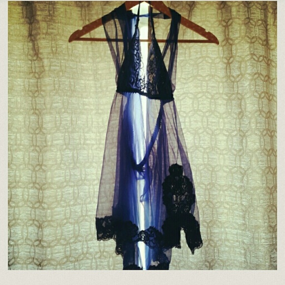 Navy lace babydoll