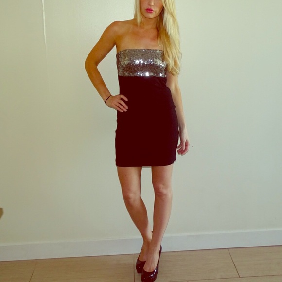 Theory Sequin black dress