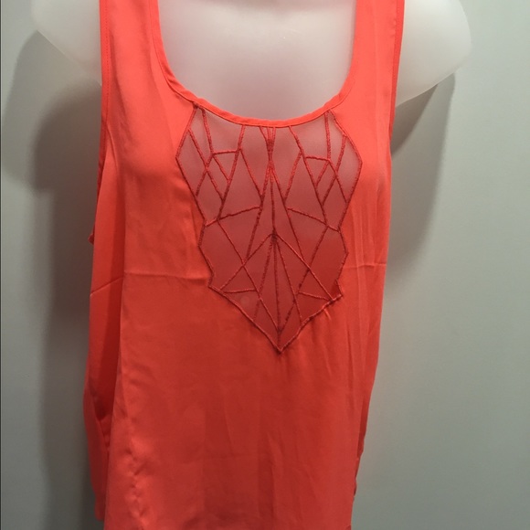 Vibrant orange/coral tank top