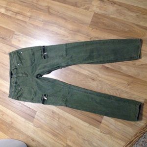 Green utility pants