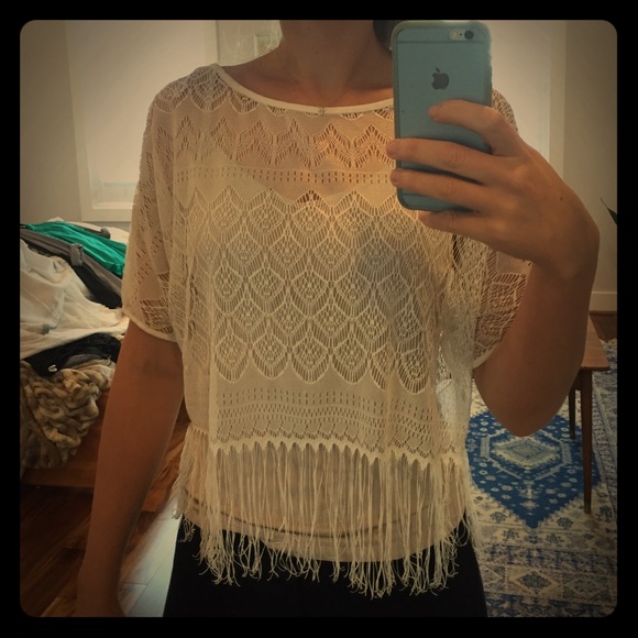 H&M Cropped fringe top