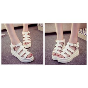 White  platform sandals