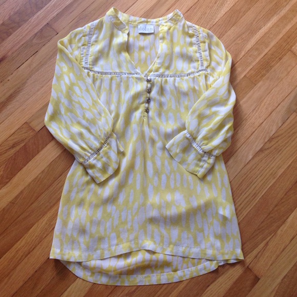 Anthropologie Tops - Anthropologie Yellow Print Top