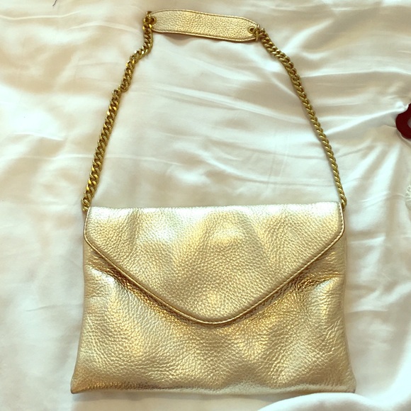 J Crew gold handbag