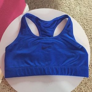 Blue nike sports bra