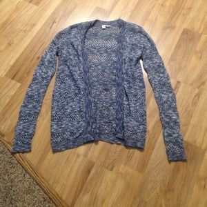 Blue open sweater!