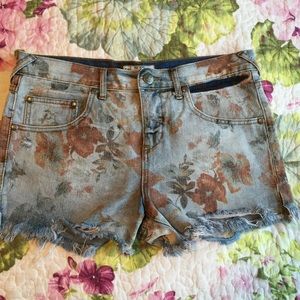 Free People distressed denim shorts
