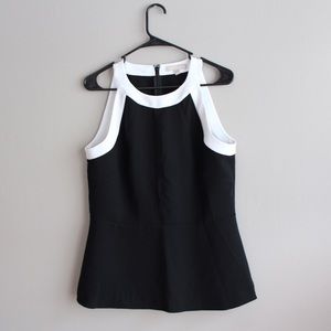 Black Blouse w/ White Neckline