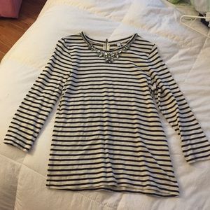 Jcrew stripe necklace tee