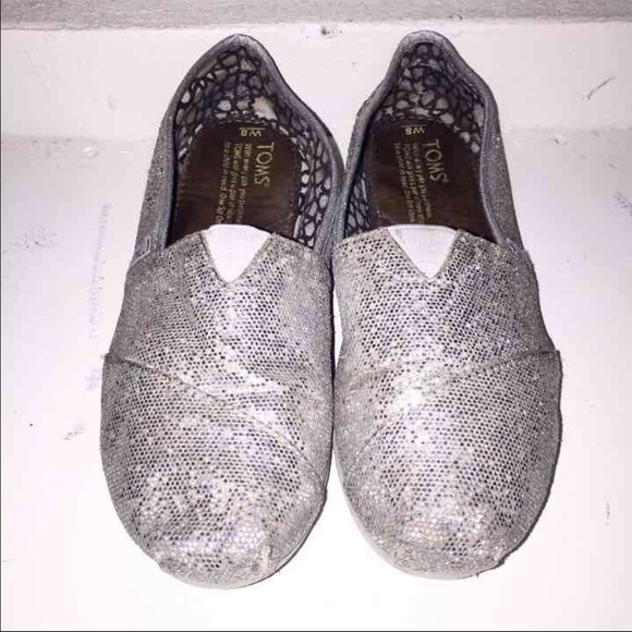 Sparkly Silver TOMS