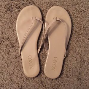 Nude Flip Flops.
