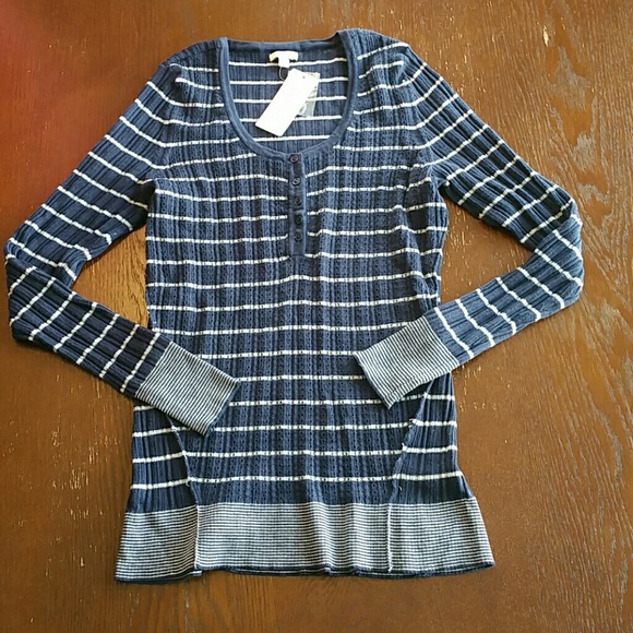Sonoma Blue Striped Sweater, Size Large, NWT