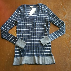 Sonoma Blue Striped Sweater, Size Large, NWT