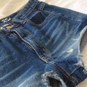 High waisted denim shorts