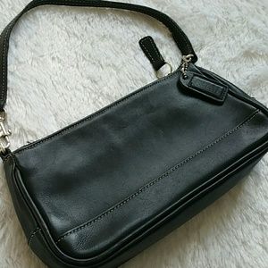 Small Black Leather Coach Bag/Clutch