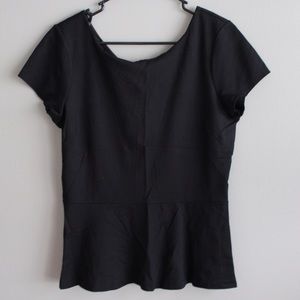 NWOT Black Peplum Top