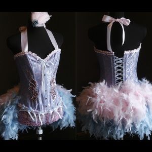 🎀 SALE! 🎀 Blue, pink burlesque rave costume