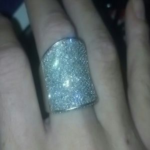 3.75 carat white gold pave diamond ring