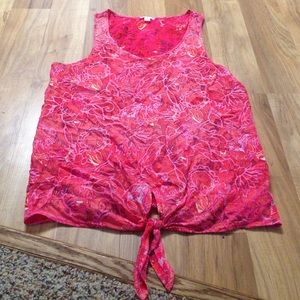 Tie front summer tank top