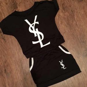 NWOT yves saint laurent shirt & skirt set
