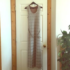 Long beige knit dress