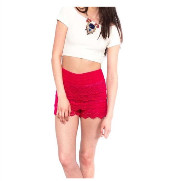 Harper Trends Pants - Everyday Crochet Shorts- Fuchsia