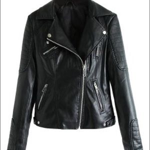 NEW black leather jacket